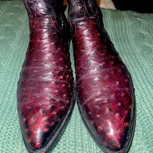 Dan Post Black Cherry Full Quill Ostrich 11.5 EE